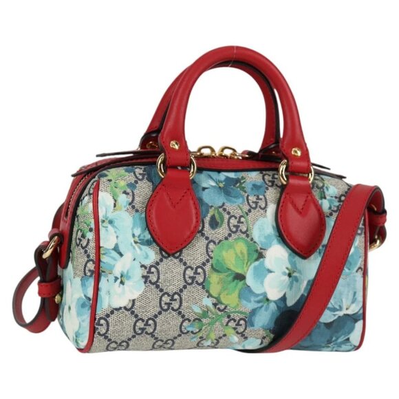 GUCCI GG Blooms Hand Bag PVC Outlet 2way Red 546312 Auth 128060M - Picture 1 of 16